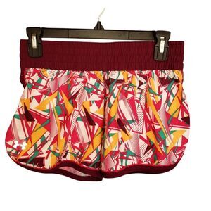 Under Armour Womens Shorts XS Maroon Multicolor Athletic Semi-Fitted HeatGear